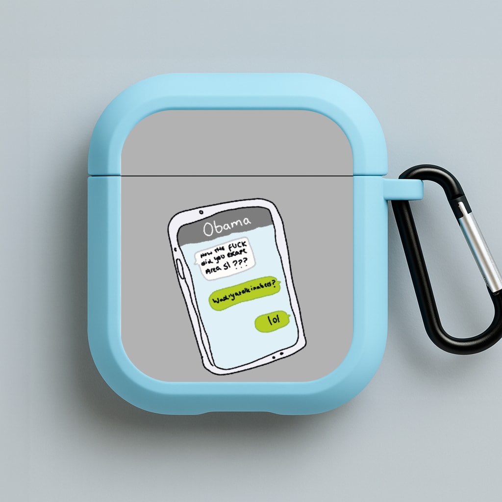 Messaging Obama Blue AirPods Case