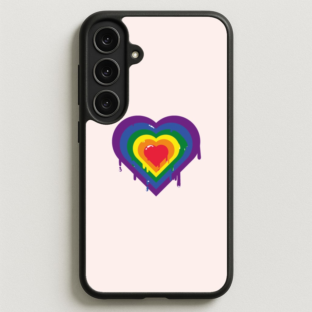 Dripped heart - Pride Phone Case for Galaxy S25FE