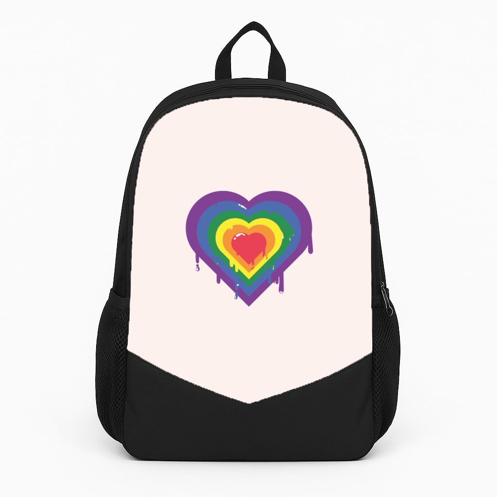 Dripped heart - Pride Large Backpack