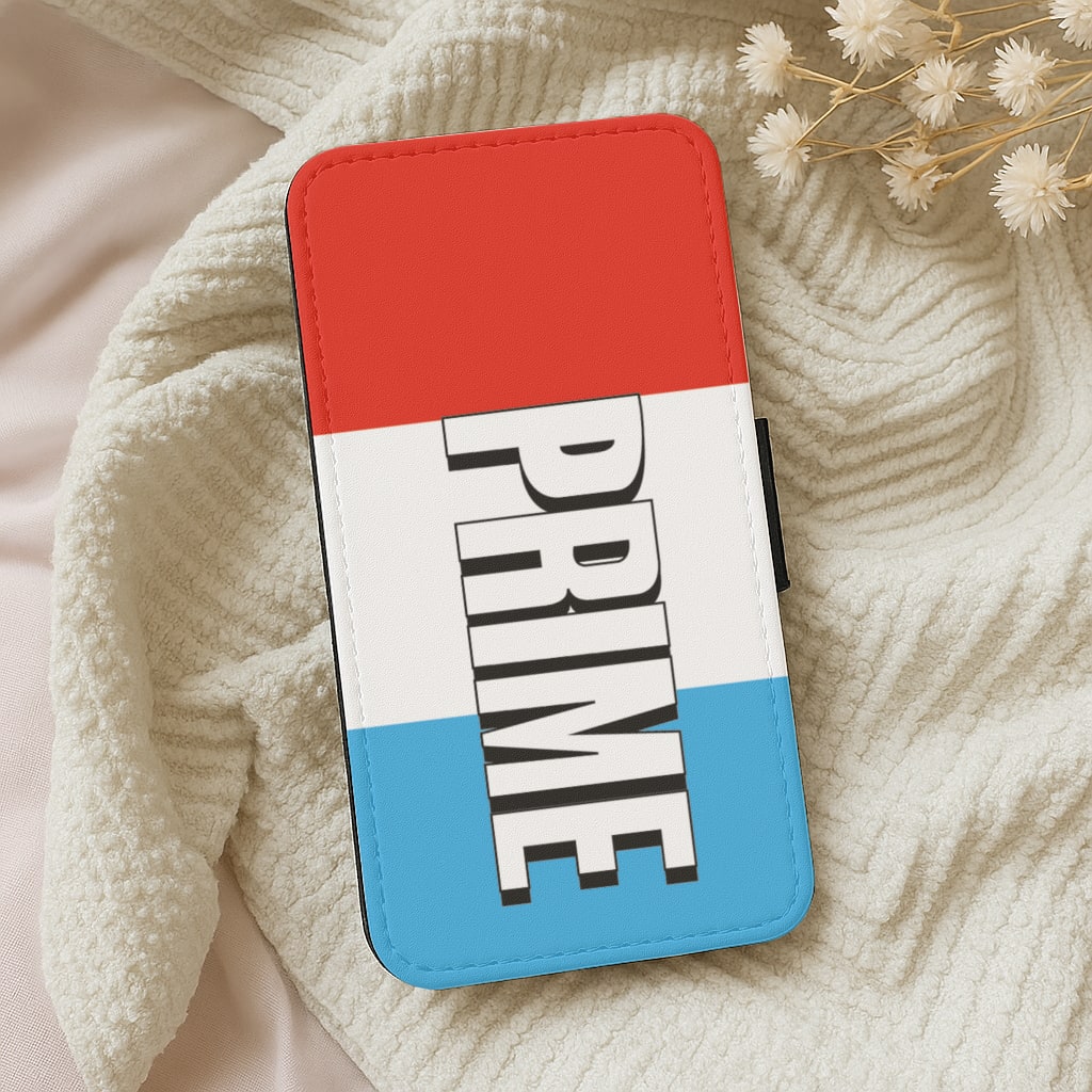Prime - White And Red Wallet Phone Case