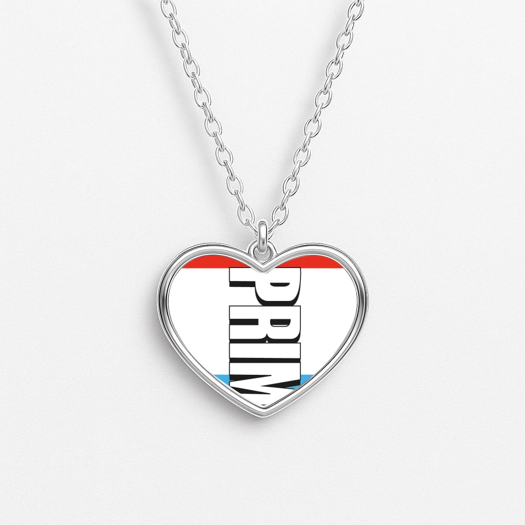 Prime - White And Red Heart Necklace