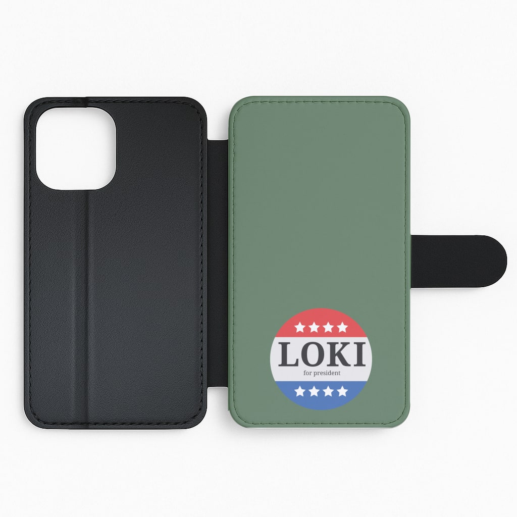 Loki For President Flip Phone Case