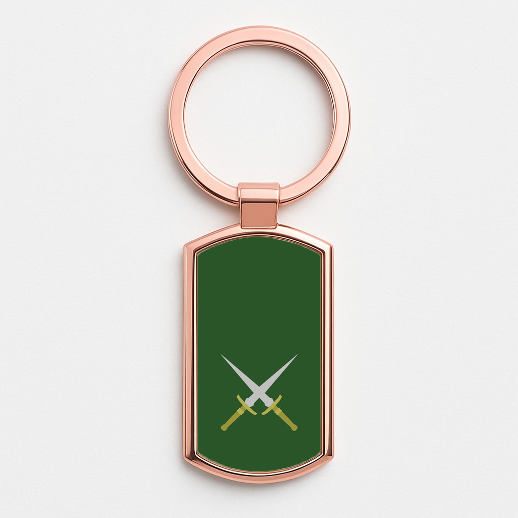 Double Daggers Rose Gold Keyring