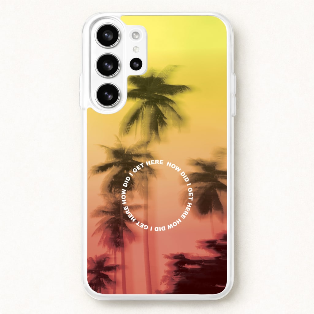 Palm Trees Circle Phone Case for Galaxy S26 Ultra