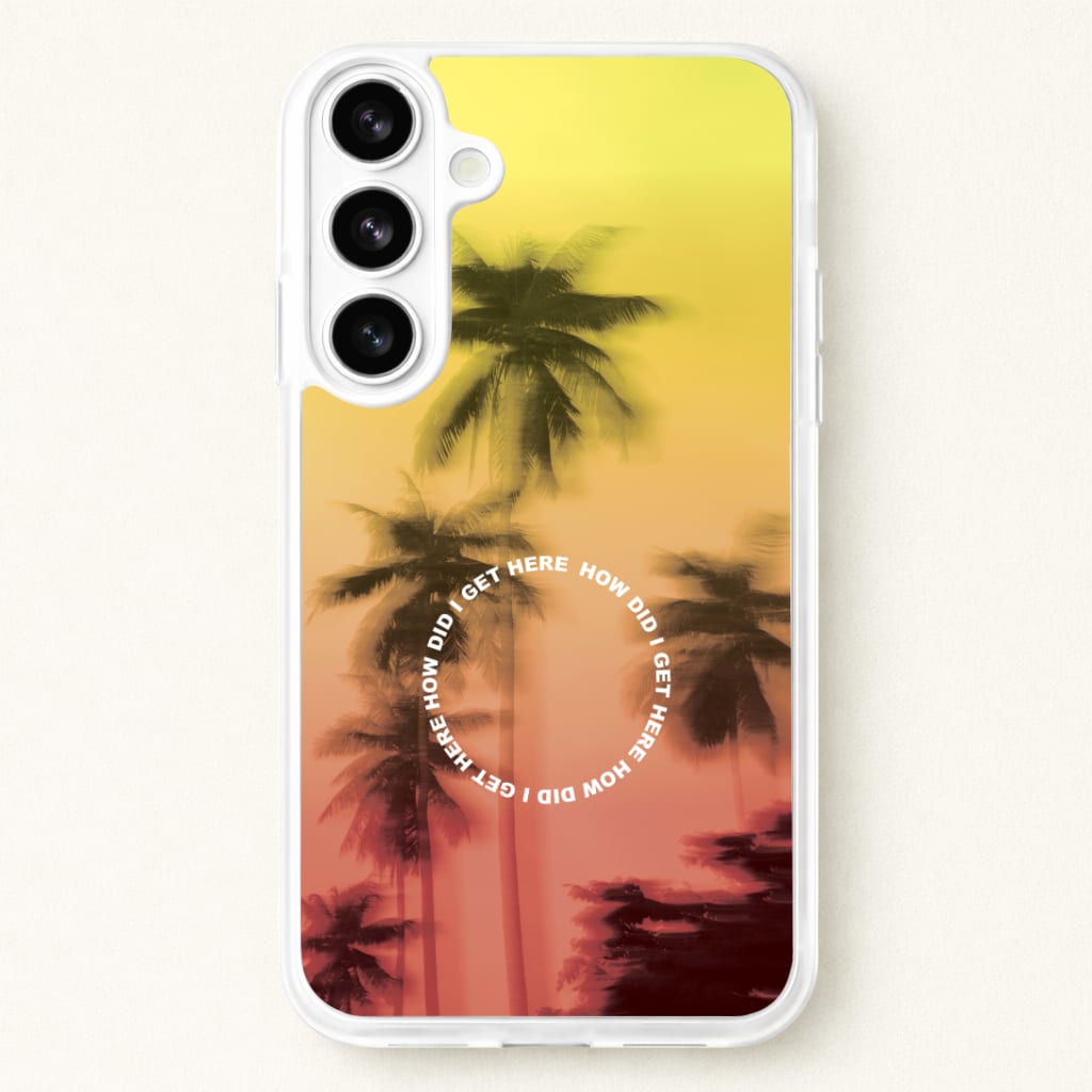 Palm Trees Circle Phone Case for Galaxy S26 Plus