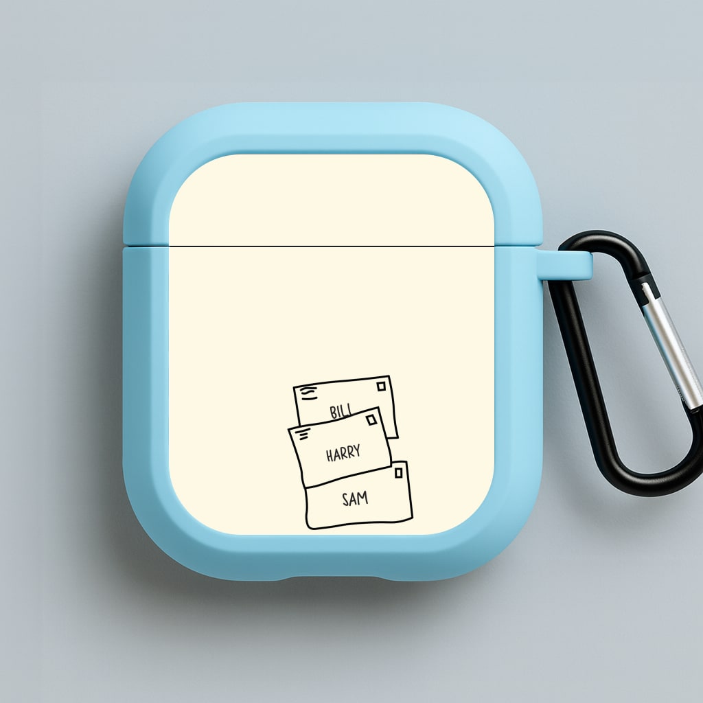 Bill, Harry And Sam Blue AirPods Case