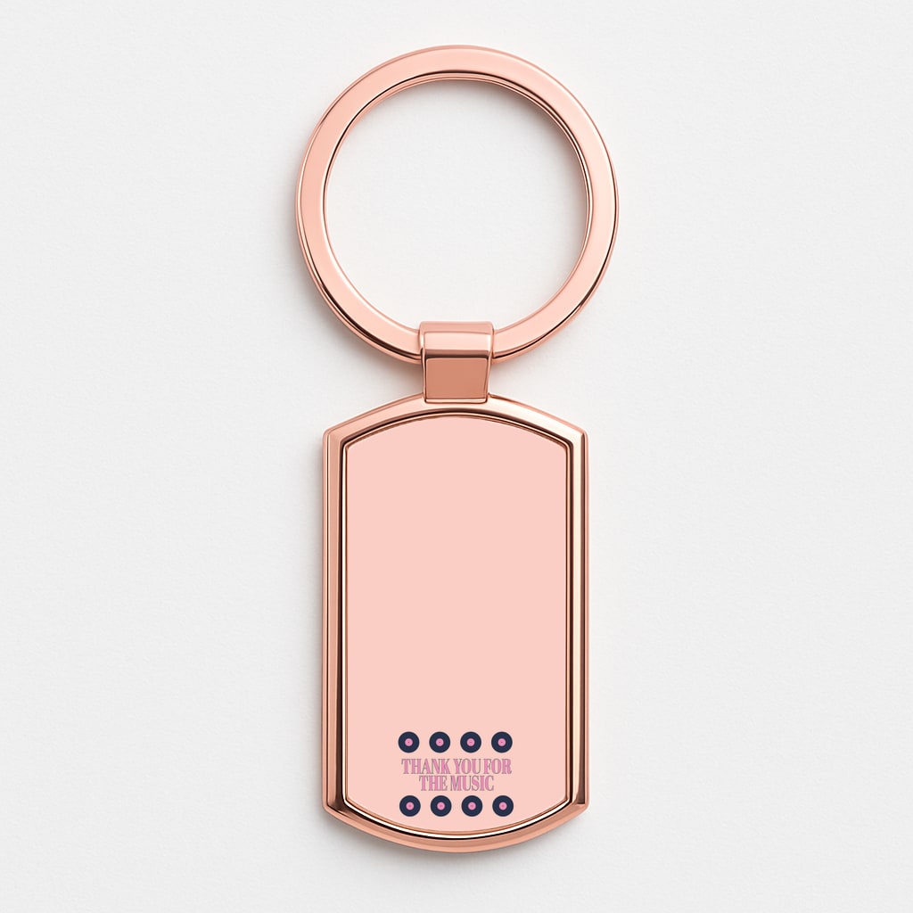 Thank You For The Music - Mamma Mia Rose Gold Keyring