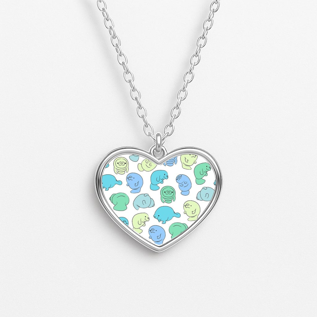 Manatee Party Heart Necklace