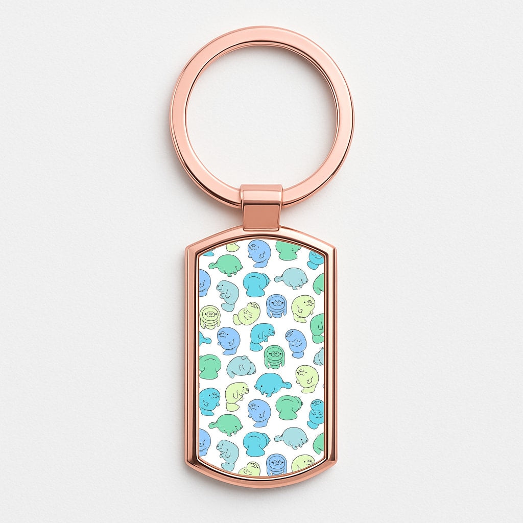 Manatee Party Rose Gold Keyring