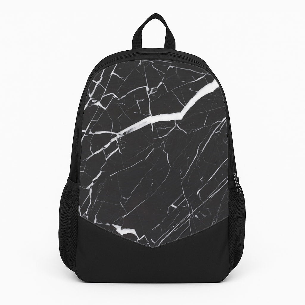 Black & White Marble Pattern Large Backpack