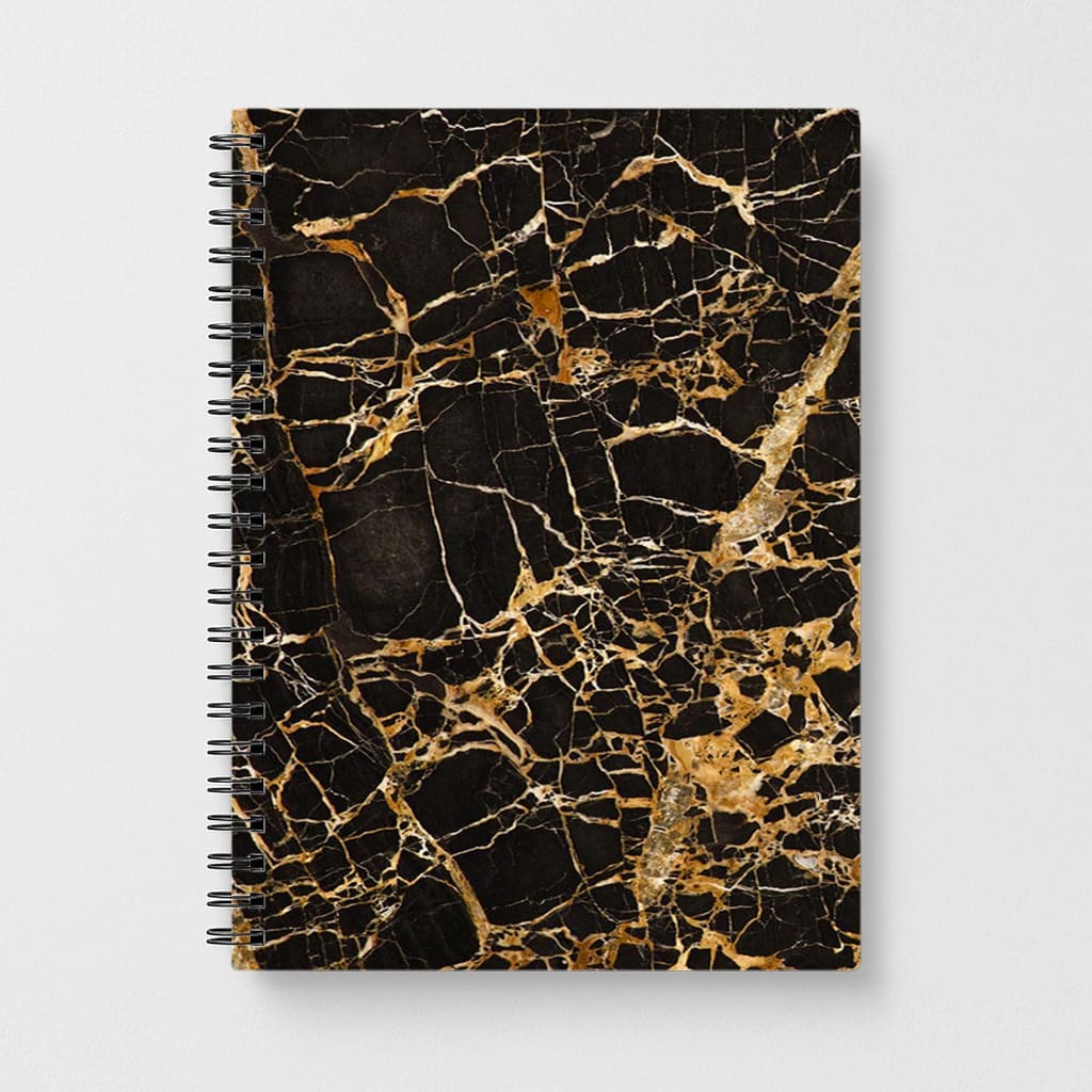 Black & Gold Marble Pattern Notebook - Fun Cases
