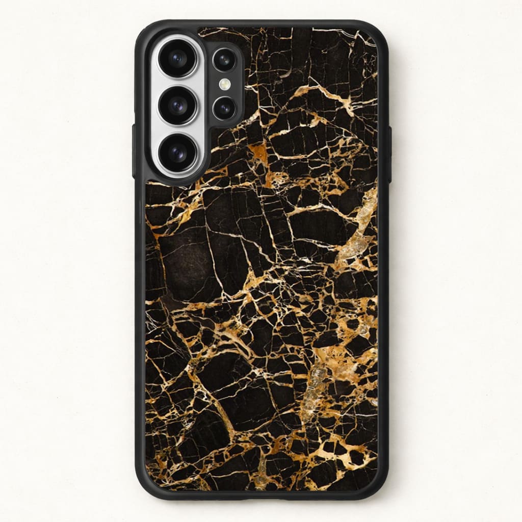 Black & Gold Marble Pattern Phone Case for Galaxy S26 Ultra