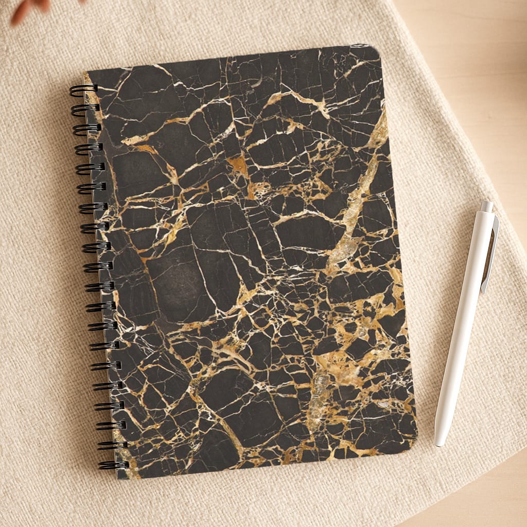 Black & Gold Marble Pattern Notepad
