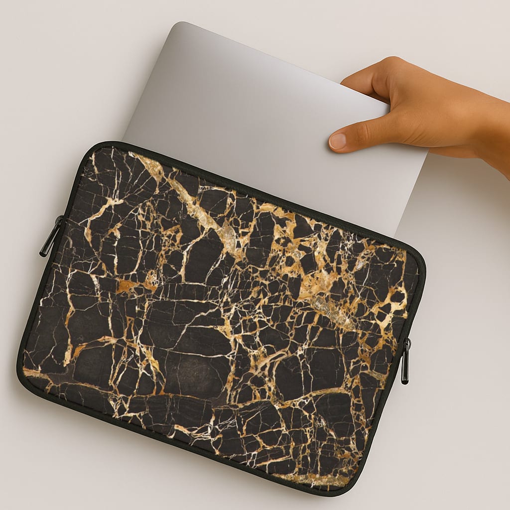 Black & Gold Marble Pattern MacBook Case