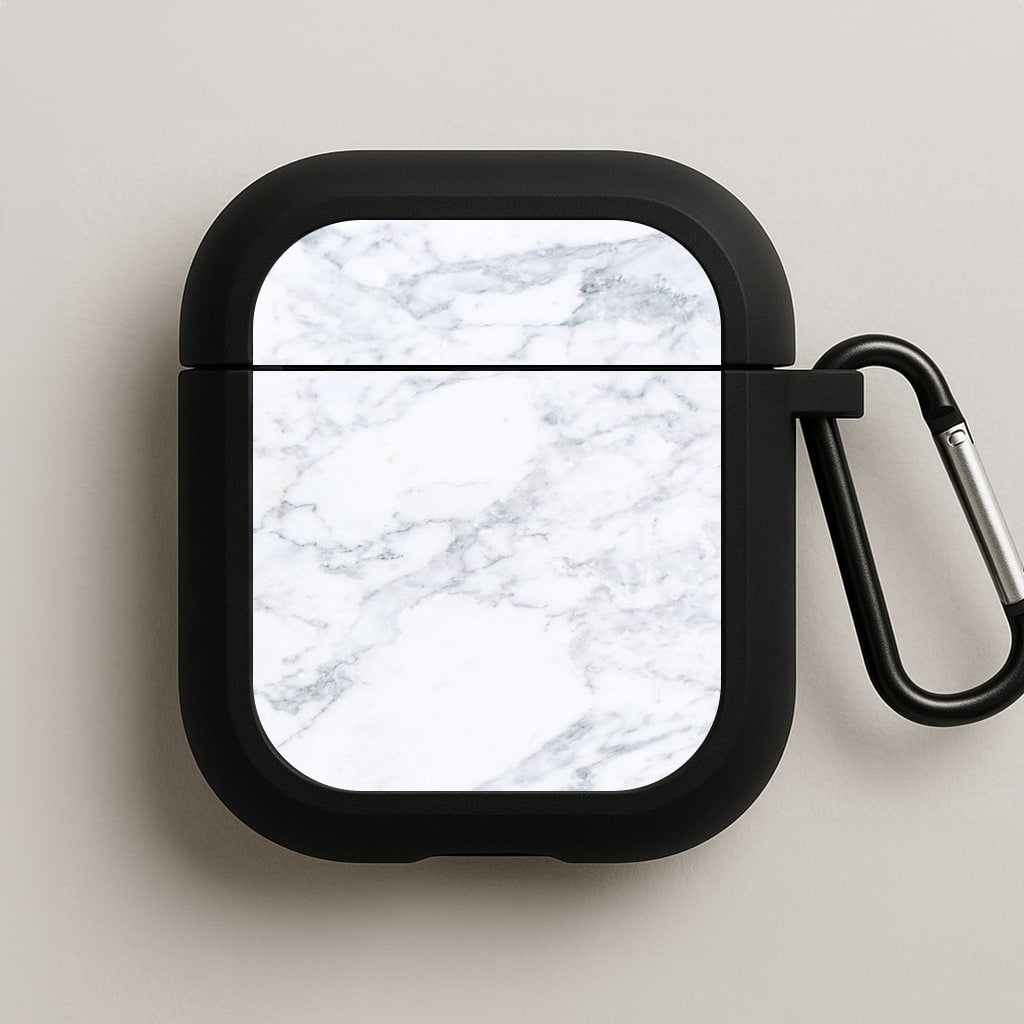 White Marble Pattern AirPods Case