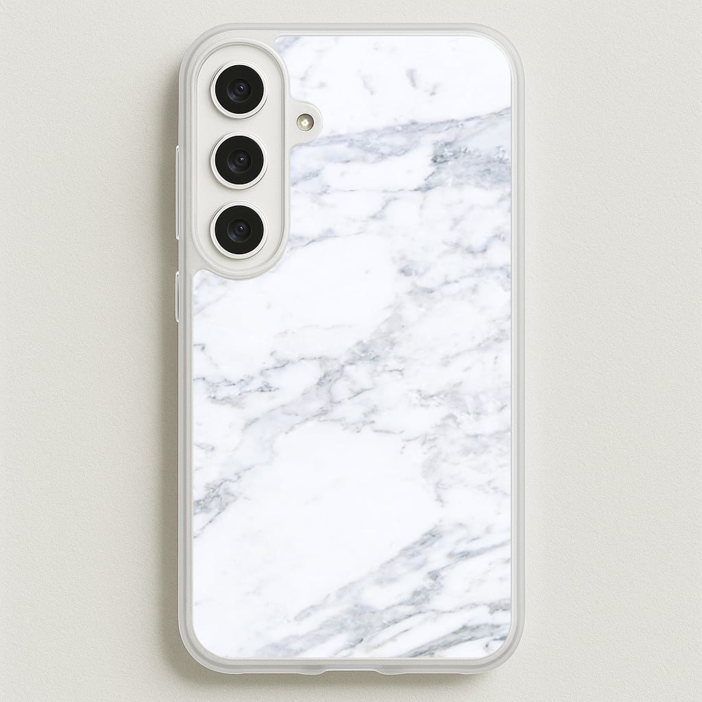 White Marble Pattern Phone Case for Galaxy S25FE