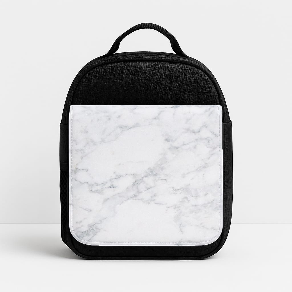 White Marble Pattern Insulated Lunchbox