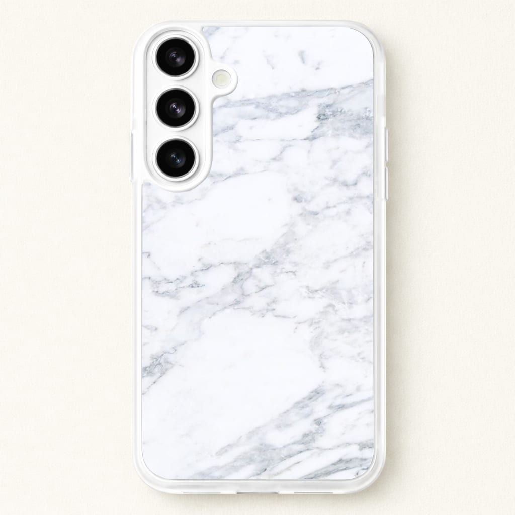 White Marble Pattern Phone Case for Galaxy S26 Plus