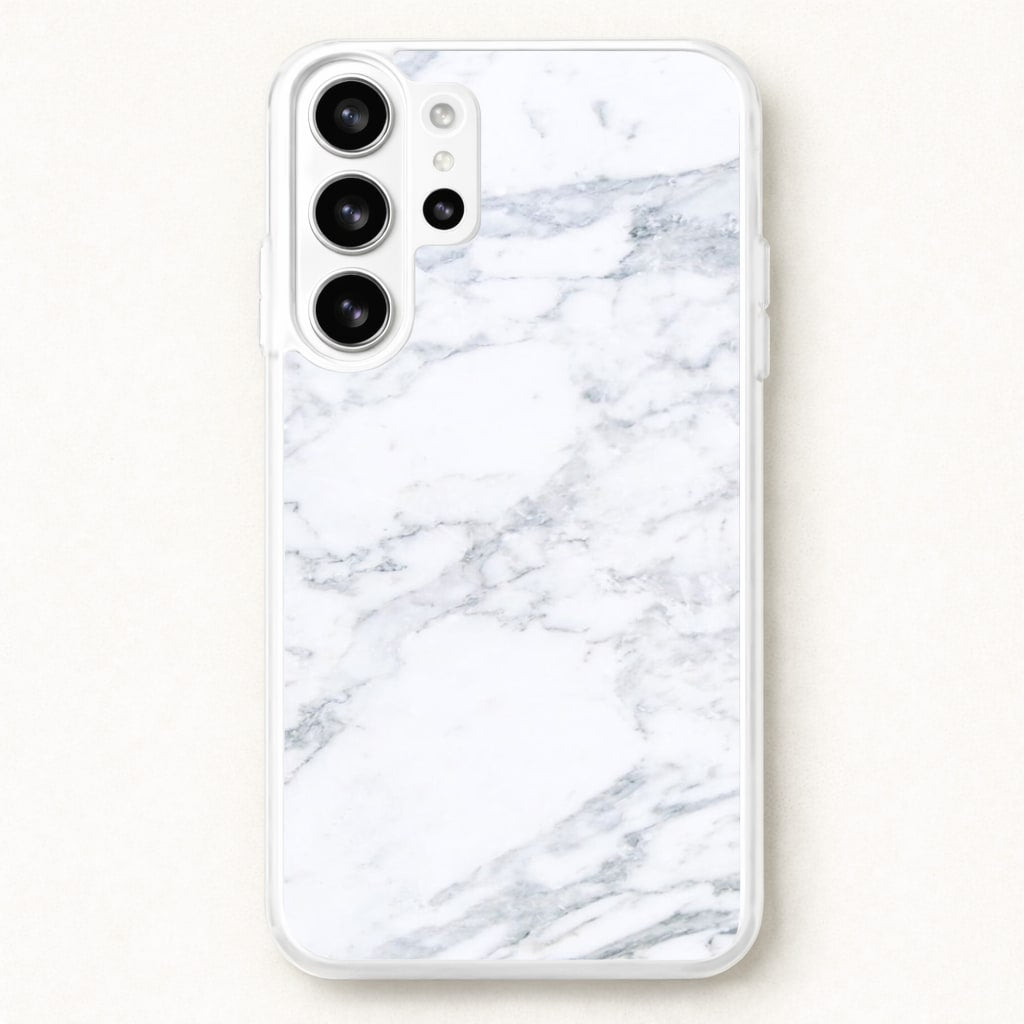 White Marble Pattern Phone Case for Galaxy S26 Ultra