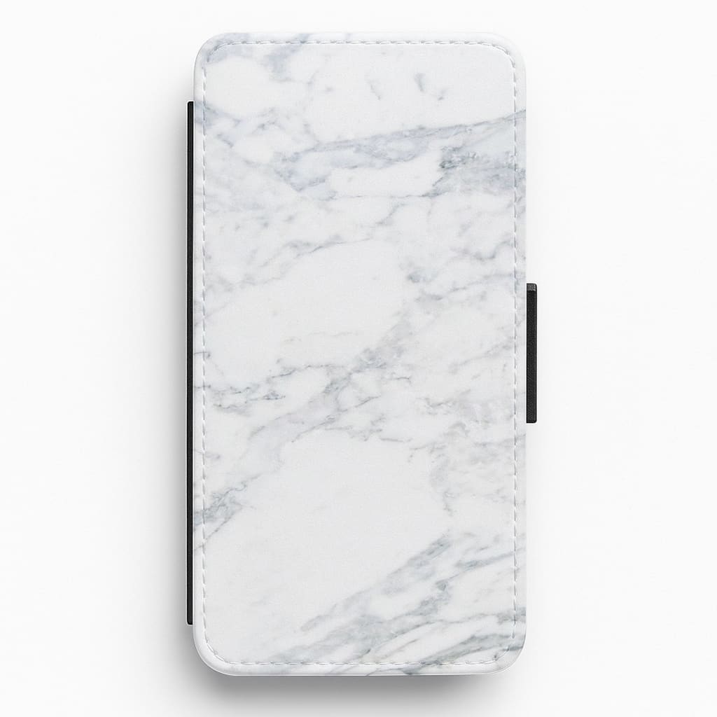 White Marble Pattern Flip / Wallet Phone Case