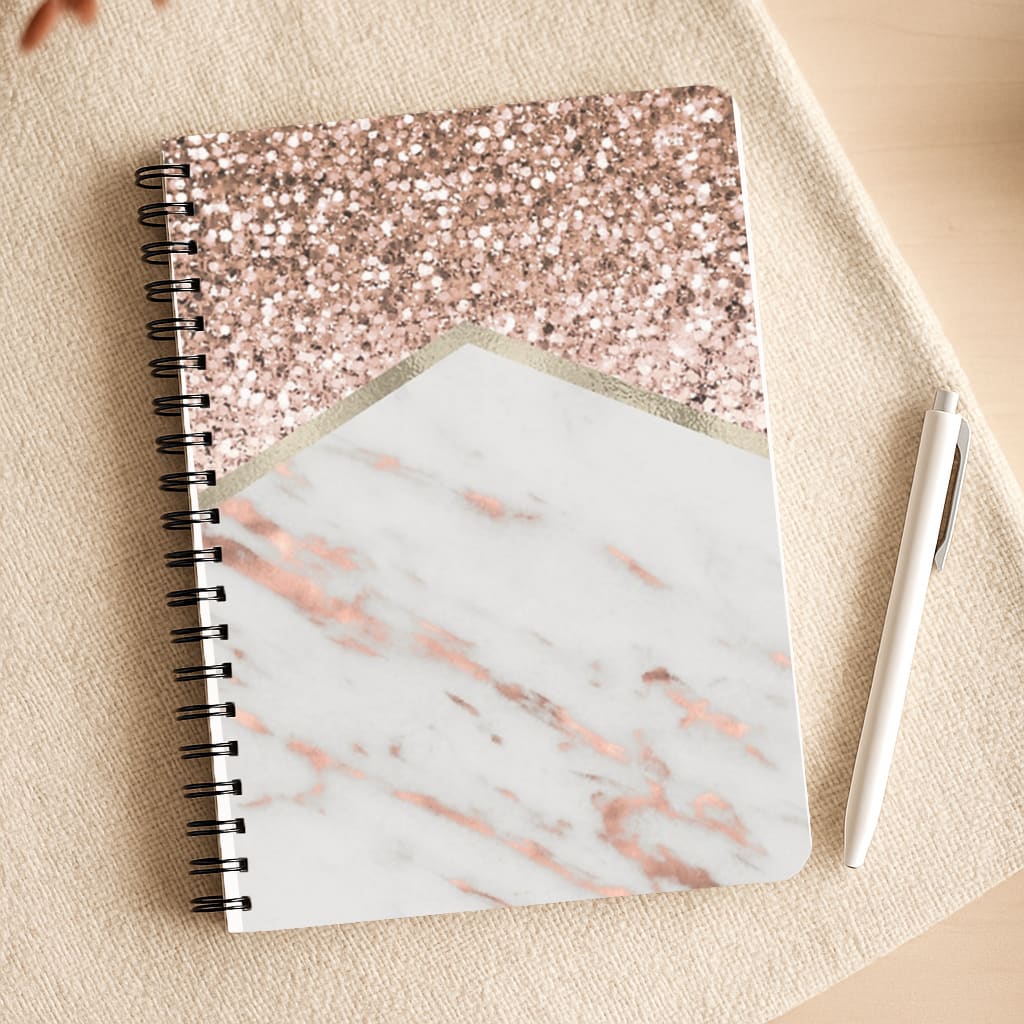 Rose Gold Marble & Glitter Notepad