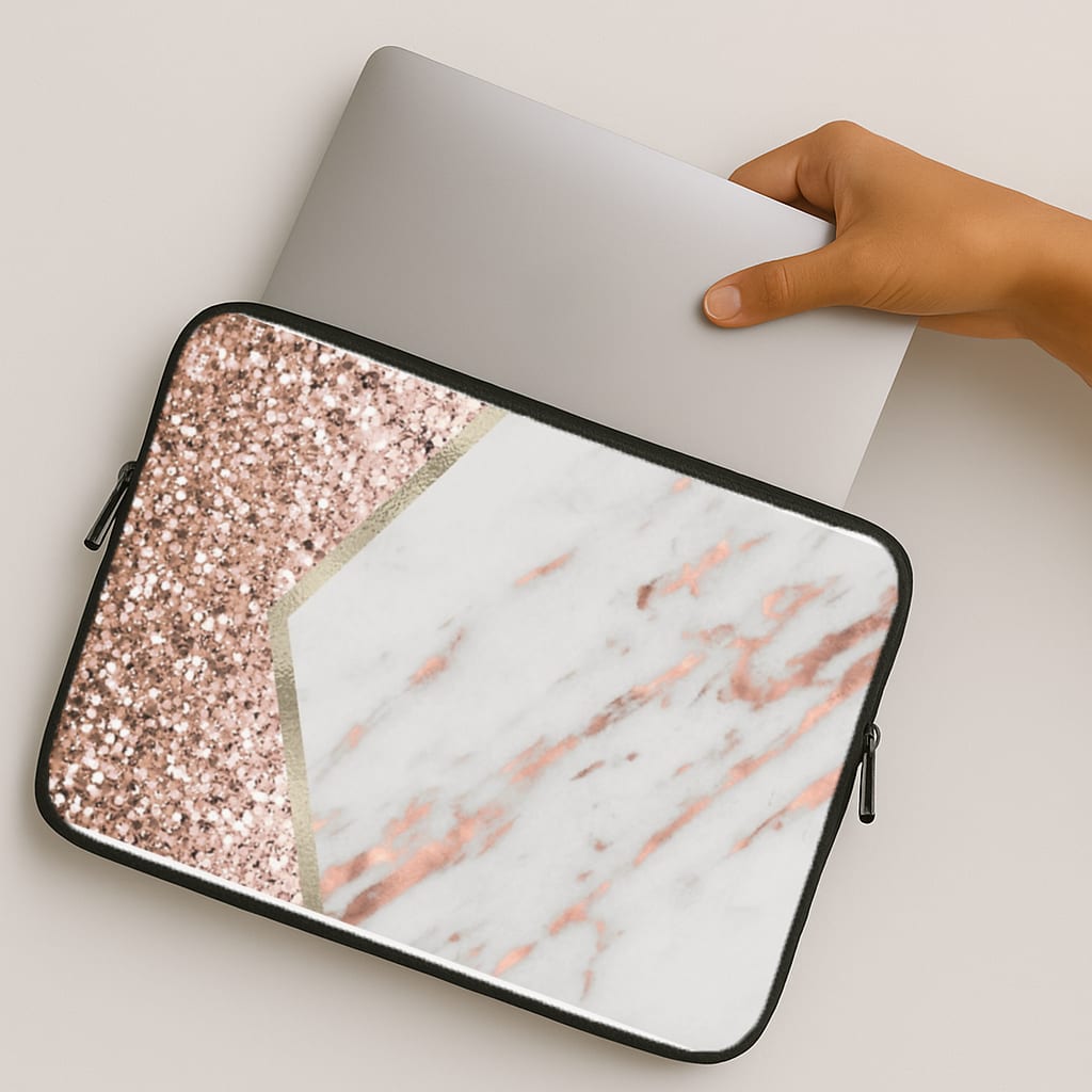 Rose Gold Marble & Glitter MacBook Case