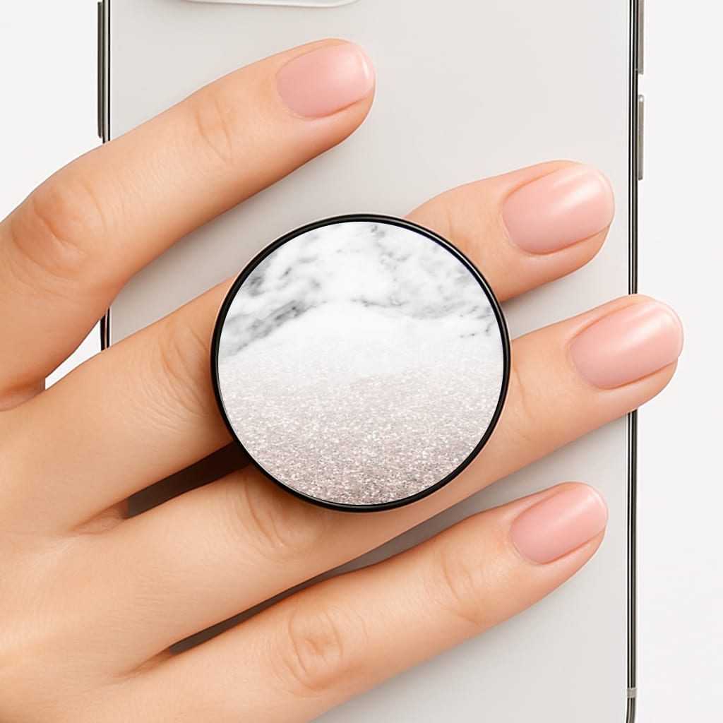 Rose Gold Glitter & Marble Phone Grip