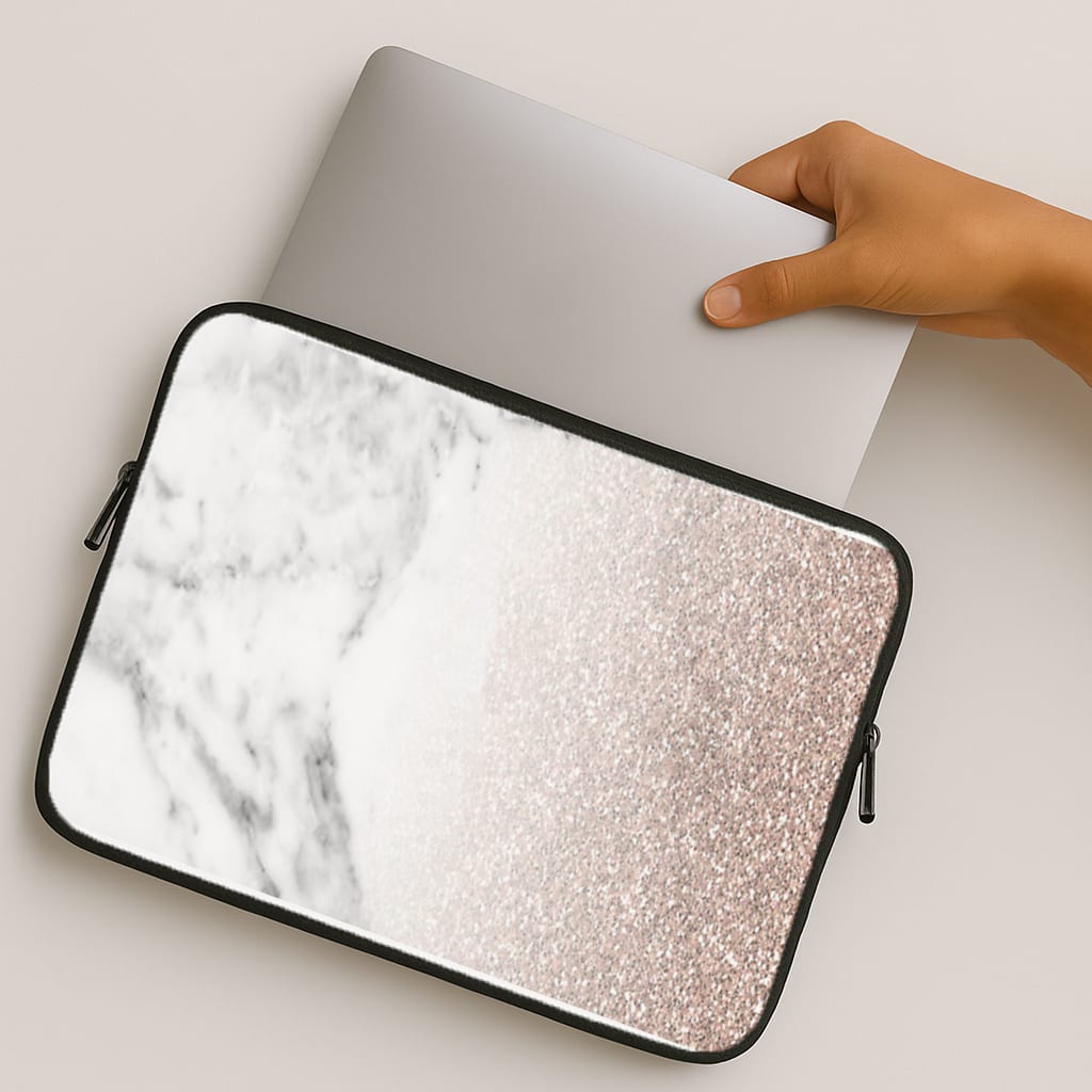 Rose Gold Glitter & Marble MacBook Case