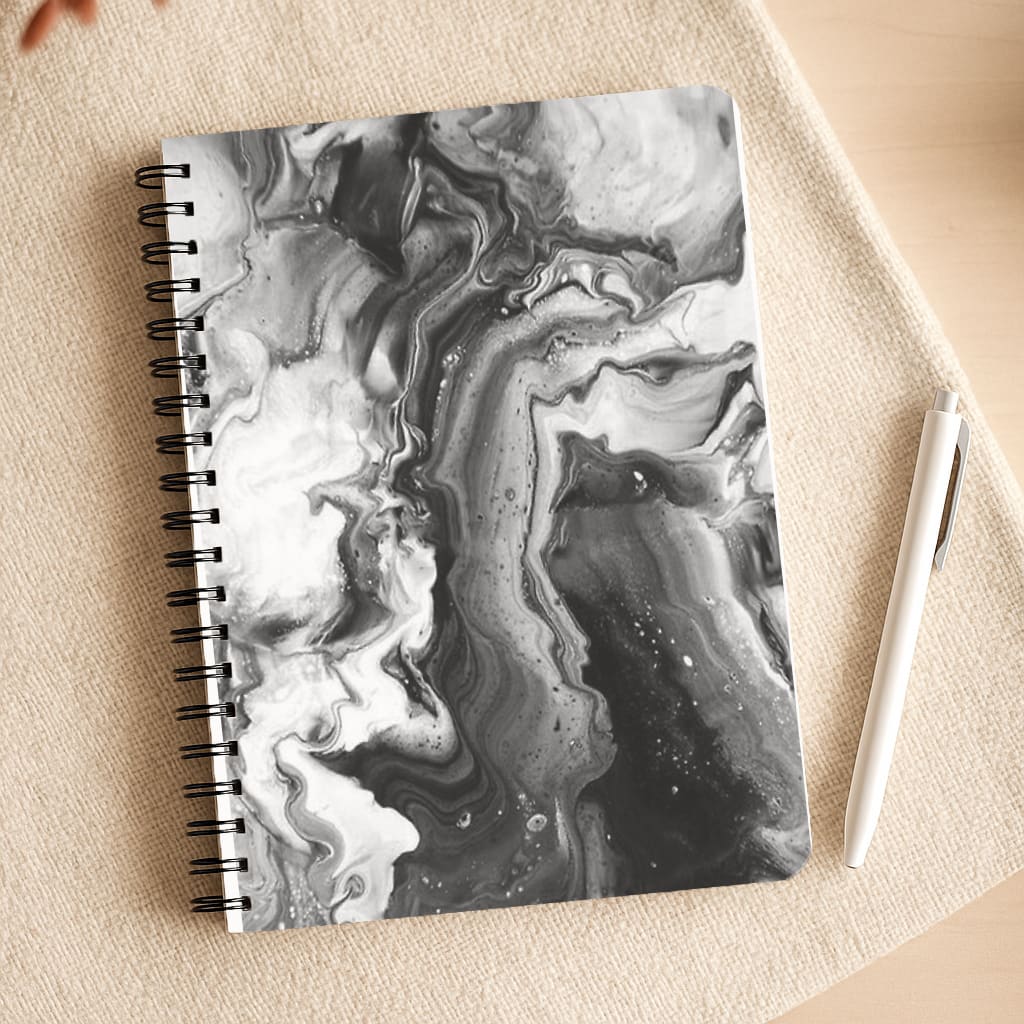 Black and White Leaking Marble Notepad