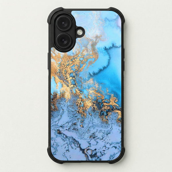 Sea Blue and Gold Marble Phone Case — Bumper case