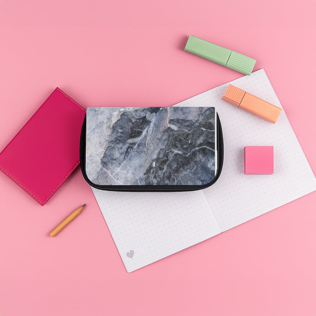 Grey and White Marble Pencil Case