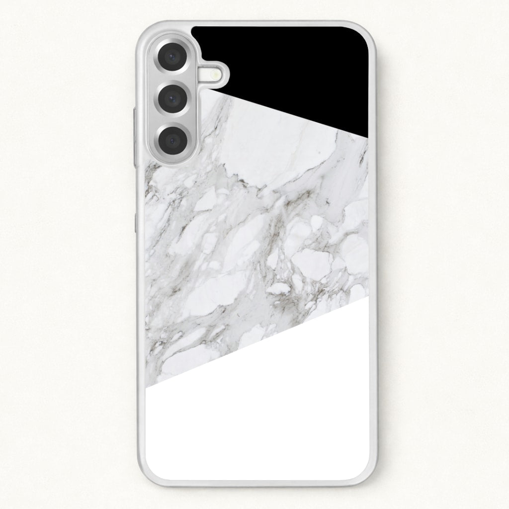 White, Black and Marble Pattern Phone Case for Galaxy A57
