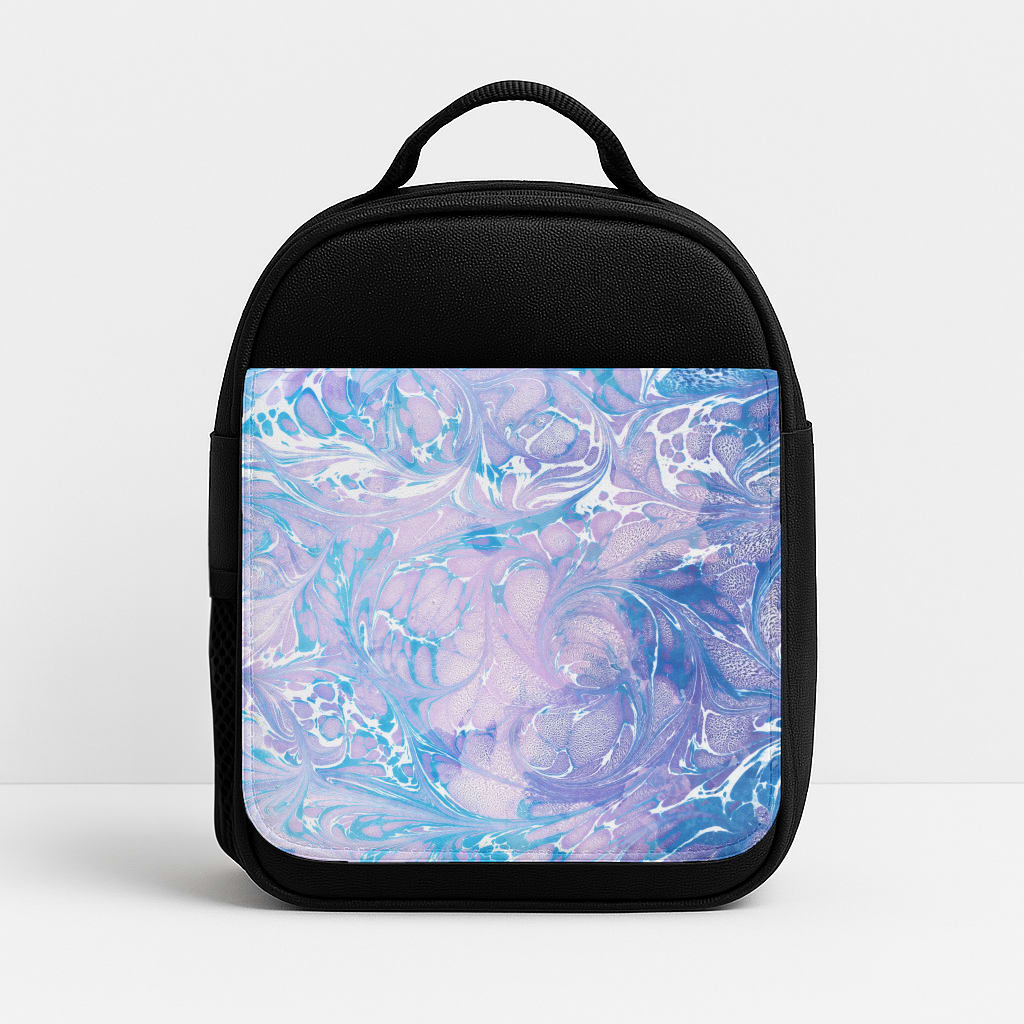 Sea Blue Swirly Marble Insulated Lunchbox