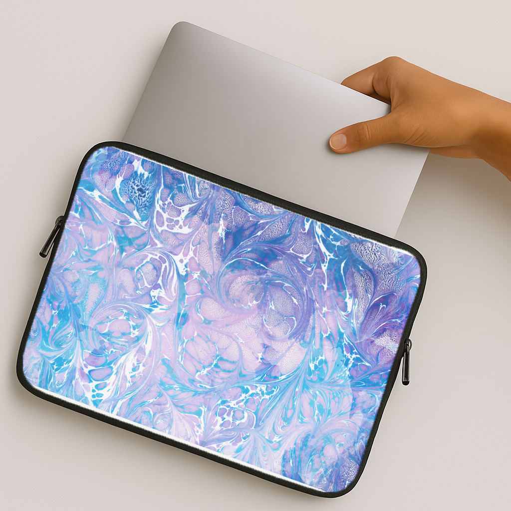 Sea Blue Swirly Marble MacBook Case