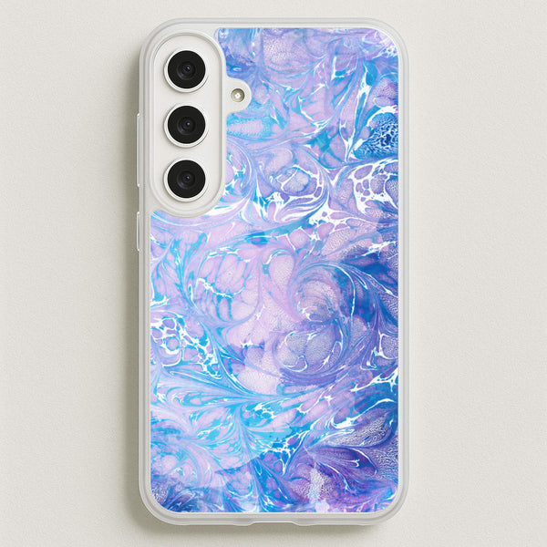 Sea Blue Swirly Marble Phone Case for Galaxy S25FE