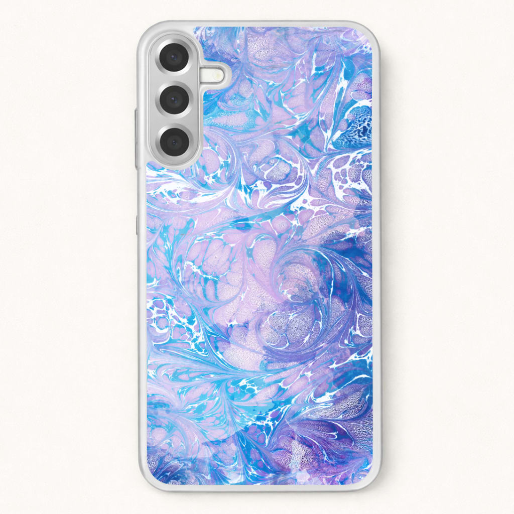 Sea Blue Swirly Marble Phone Case for Galaxy A57