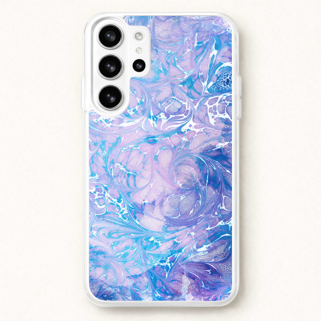 Sea Blue Swirly Marble Phone Case for Galaxy S26 Ultra