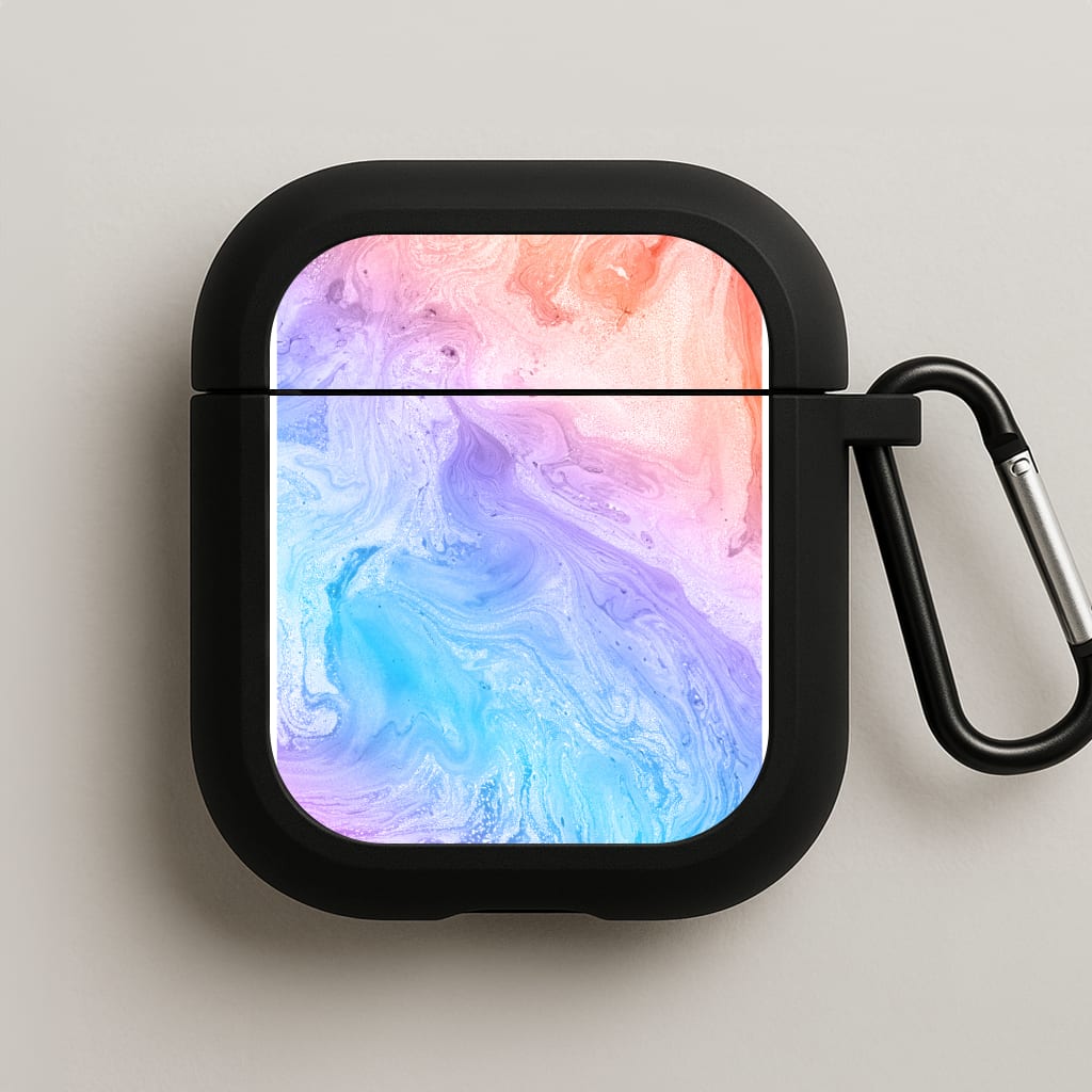 Blue and Peach Marble AirPods Case