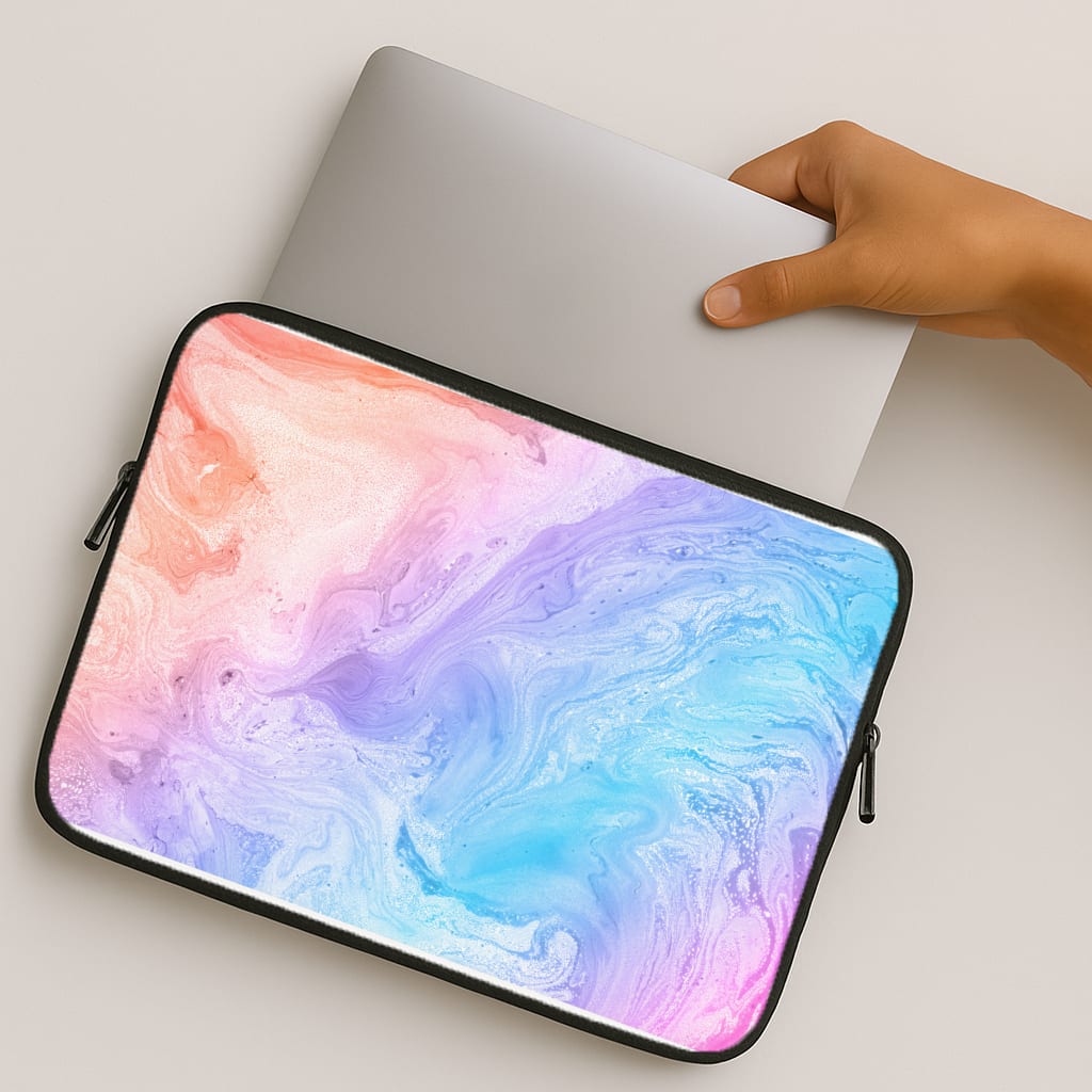 Blue and Peach Marble MacBook Case