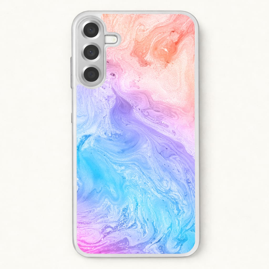 Blue and Peach Marble Phone Case for Galaxy A57