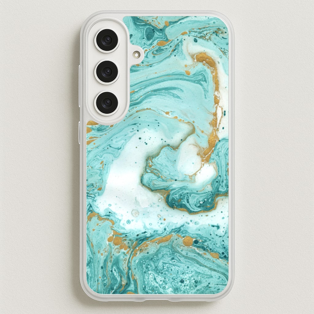 Green Marble Phone Case for Galaxy S25FE