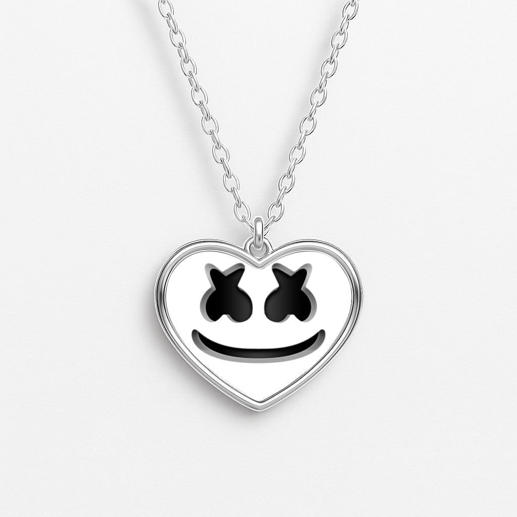 White Helmet DJ Helmet Heart Necklace