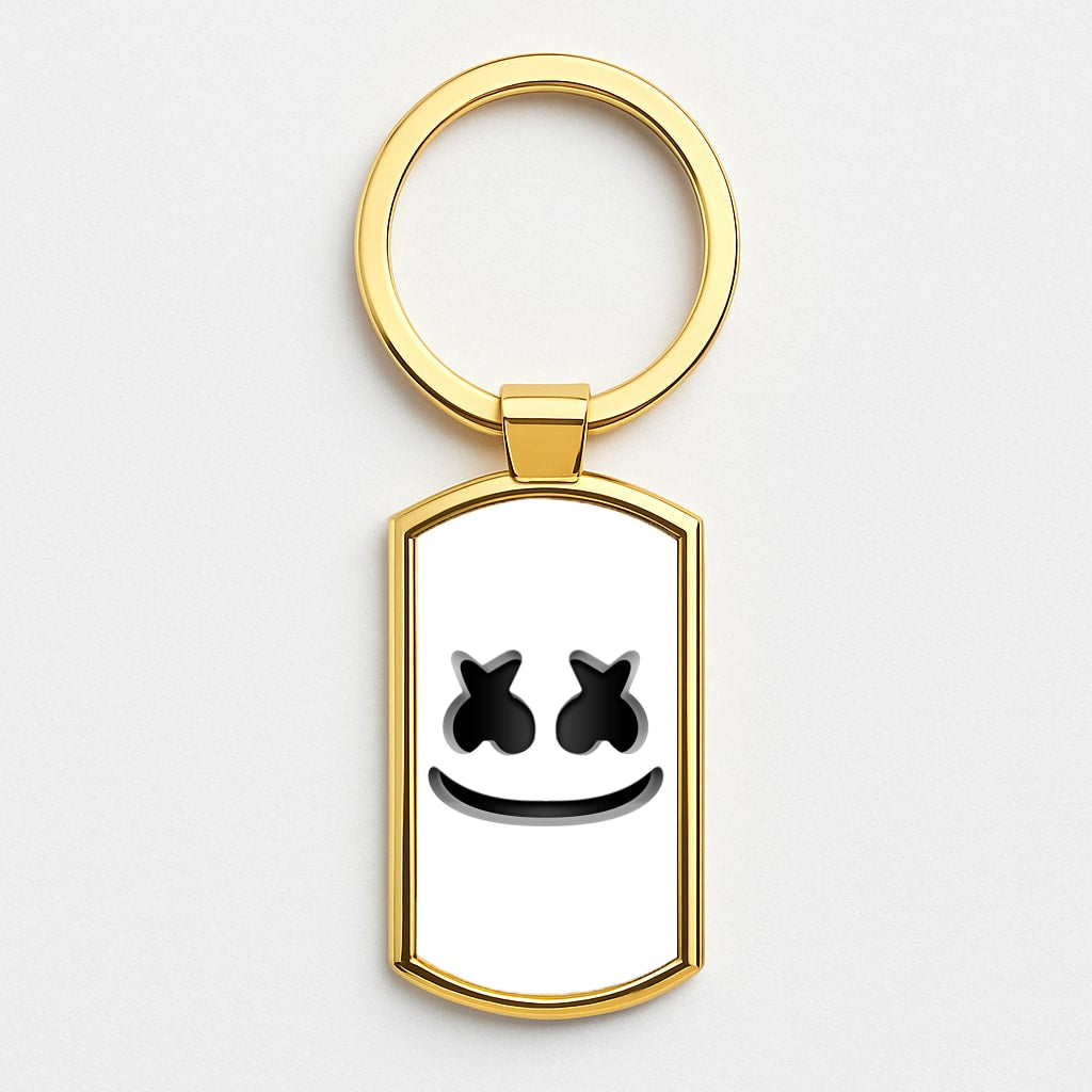 White Helmet DJ Helmet Gold Keyring