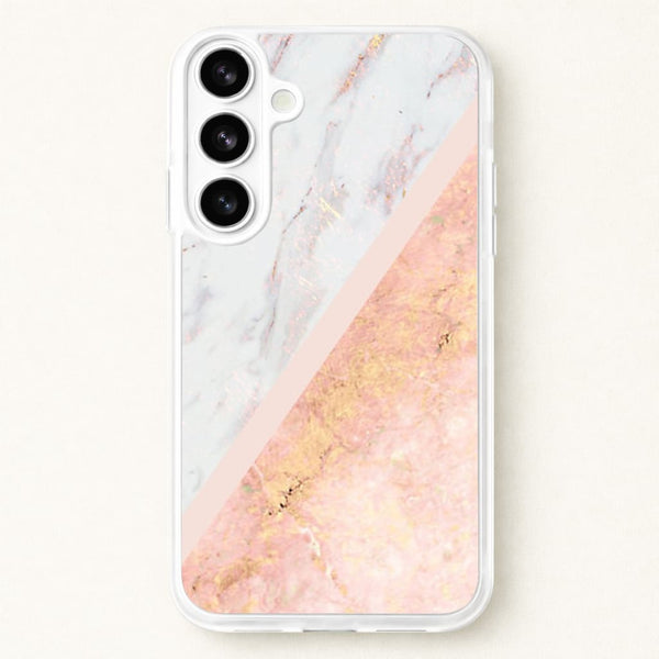Marble and Rose Gold Phone Case for Galaxy S26 Plus