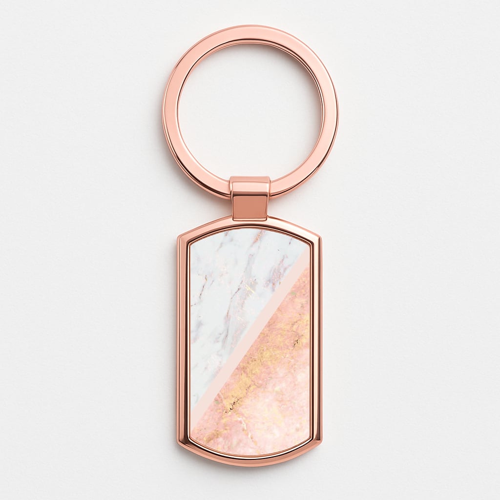 Marble and Rose Gold Rose Gold Keyring