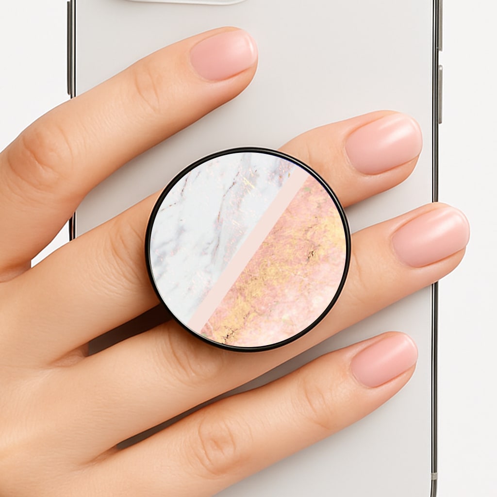 Marble and Rose Gold Phone Grip