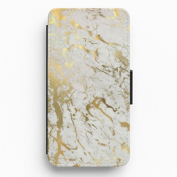 Gold Marble Splatter Flip / Wallet Phone Case