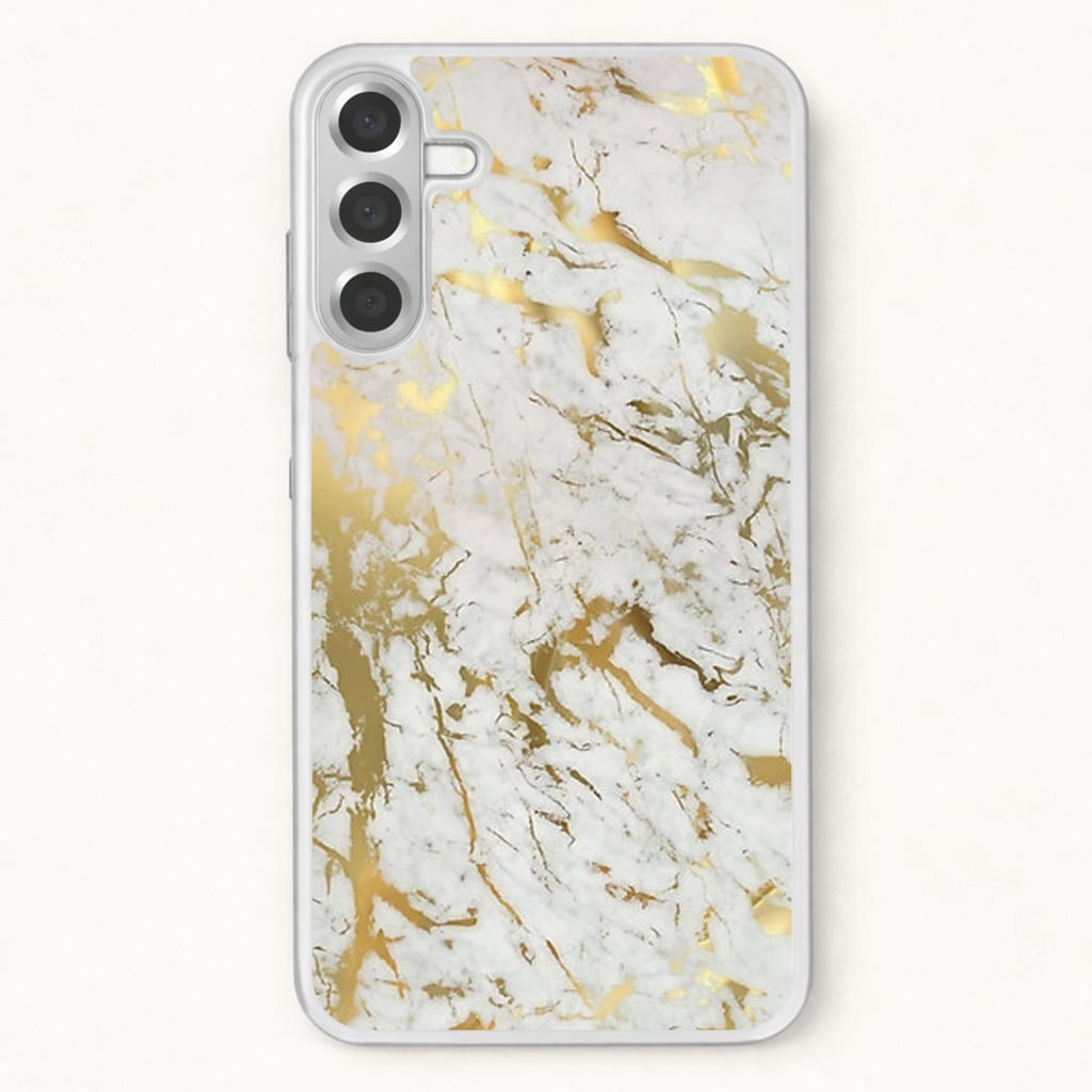 Gold Marble Splatter Phone Case for Galaxy A17