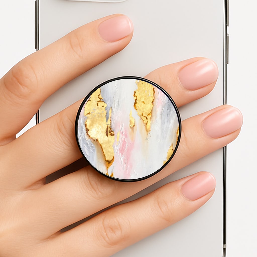 Gold Flaked Marble Pattern Phone Grip