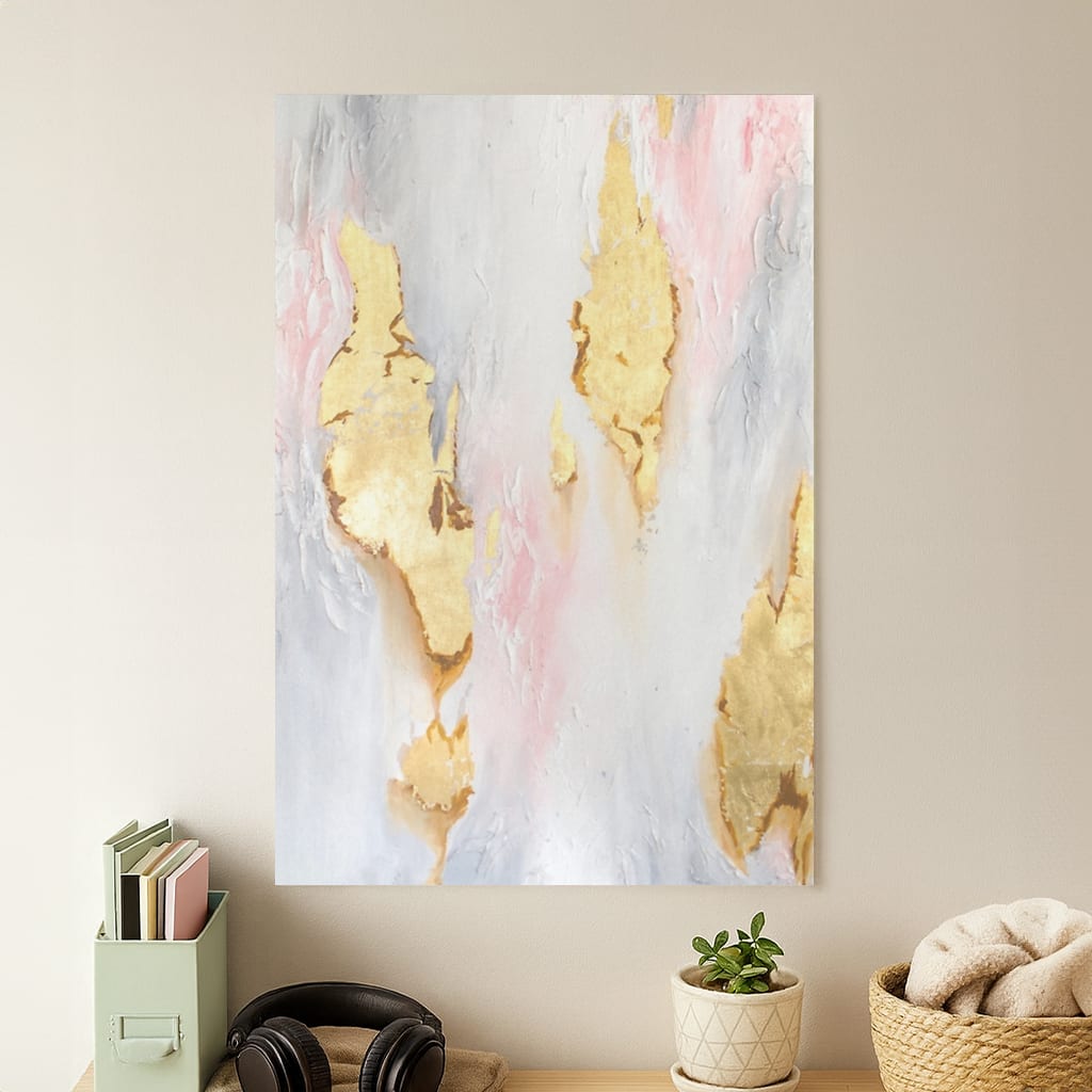 Gold Flaked Marble Pattern Poster